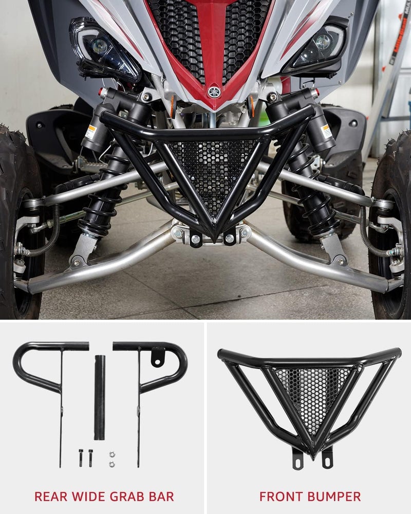 A & UTV PRO Front Bumper Guard & Rack Rear Wide Grab Bar Compatible with 2006-2022 Yamaha Raptor 700 / 700R Accessories - Image 2